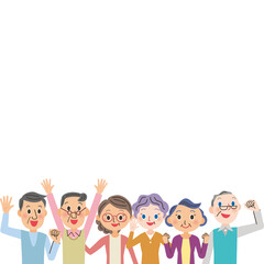 元気で笑顔の老人集合