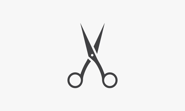 barber scissors icon. vector illustration on white background.