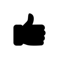 Thumb up icon. Like black sign. Deal and agree silhouette symbol. Arm gesture. Vector isolated on white background