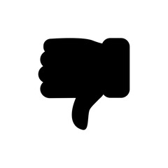 Thumb down icon. Hate and disagree outline symbol. Disapproval arm gesture. Vector isolated on white background