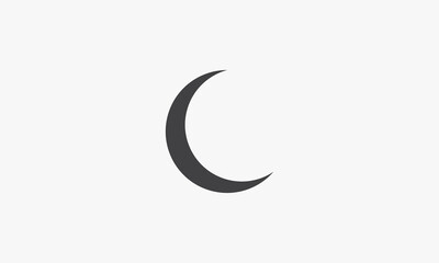 simple icon crescent moon. design vector.