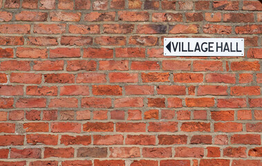 Fototapeta na wymiar Small Village Hall Sign