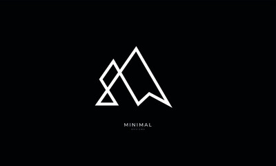 A line art icon logo of a minimal mountain, peak, summit	
