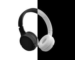 single black and white bluetooth wireless headphones