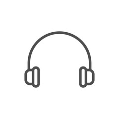 Headphone line icon. Earphones linear sign. Vector isolated on white