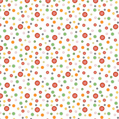 Vegetables vector colorful, hand drawing , seamless pattern. with vegetables slices 