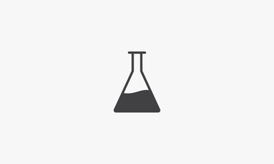 simple beaker icon. vector illustration on white background.