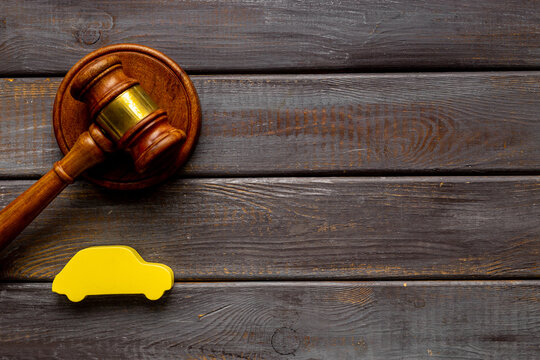 Car and judge hammer - gavel . Insurance credit law concept