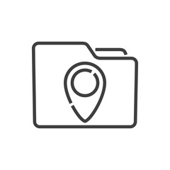 Icono carpeta con marcador de posición con lineas en color gris