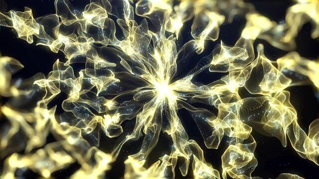 Bright background with glowing golden sun and shiny particles