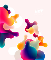 Fluid colorful bubbles. Abstract background