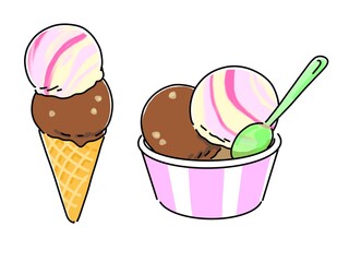 二段重ねアイスクリーム