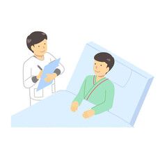 A nurse who examines a patient