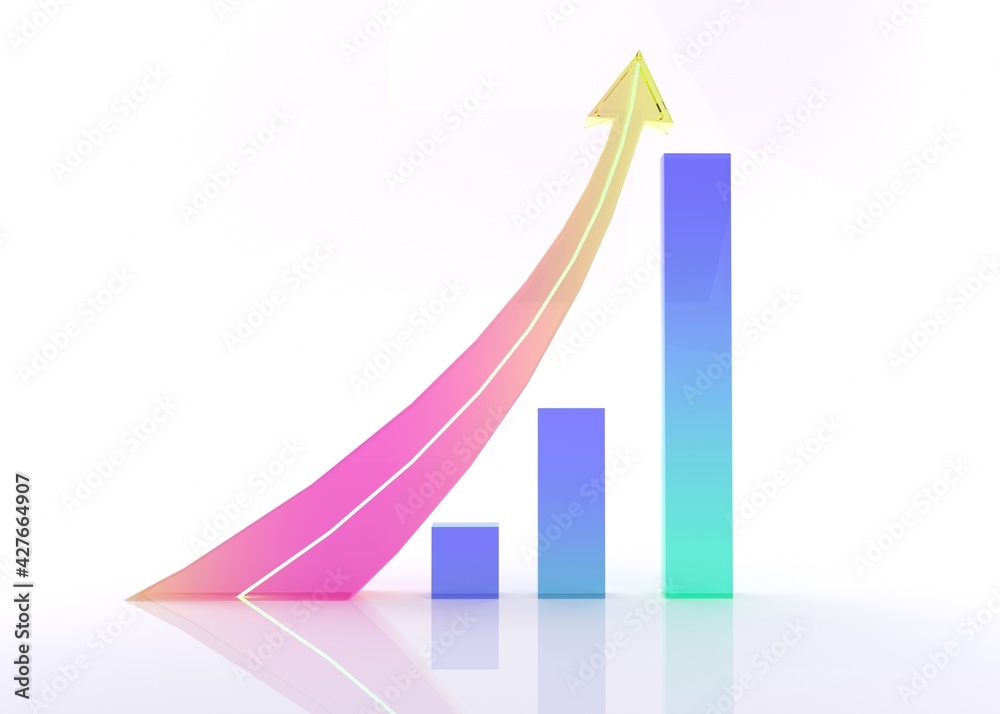 Wall mural arrows technology glass for banner statistics and business system. modern concept of future from com