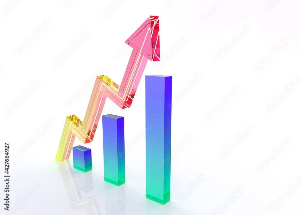 Wall mural arrows technology glass for banner statistics and business system. modern concept of future from com