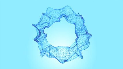 Abstract Background With Digital Data Fractal Mesh/ Illustration of an abstract fractal digital technology background with blur focus and ornamental shape