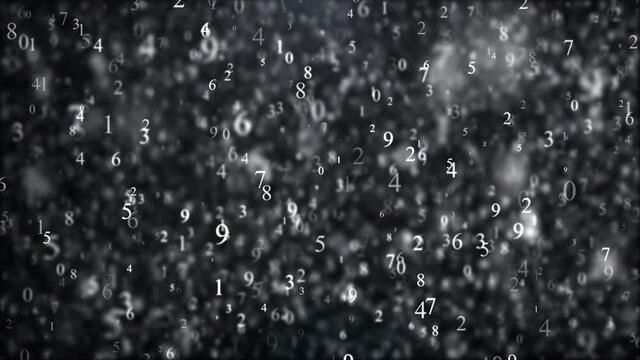 Cyberspace digital world, random numbers, binary code