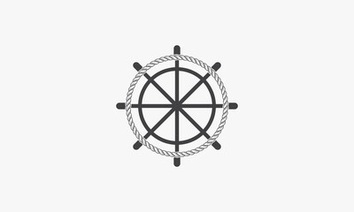 ship wheel vector illustration. creative icon. isolated on white background.