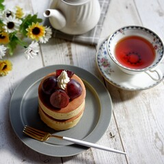 厚切りホットケーキ ティータイム おうち時間