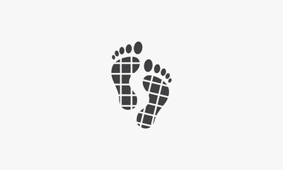 human footprint icon logo design vector.