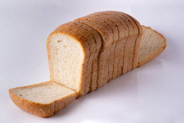sliced bread on a white background