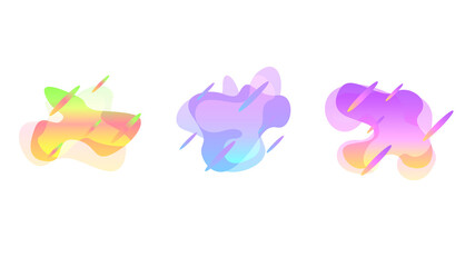 Abstract Set Liquid Color Collection Geometric Shapes Fluid Gradient Dynamic Elements Banner Logo Vector Desgin Style Trendy