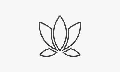 line icon lotus flower design vector.