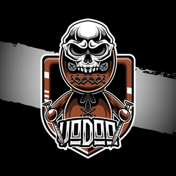 esport logo vodoo character icon, warrior tshirt design