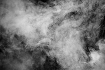 White smoke on a black background. Texture