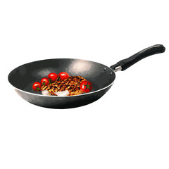 pan with meal vector -