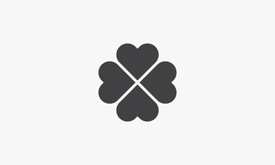 four heart clover leaf icon design vector illustration.