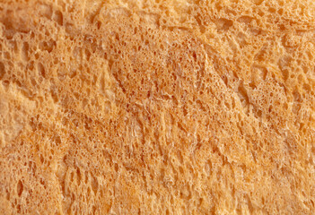 Fresh crusty bread as background.