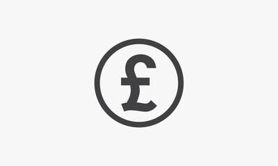 pound sterling icon symbol circle. isolated on white background.