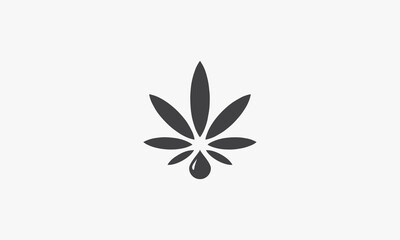 oil cannabis leaf icon logo. isolated on white background. vector illustration.