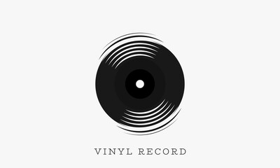 vinyl record logo design vector.