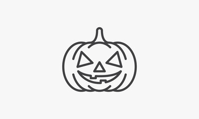 line icon pumpkin smile. vector illustration.
