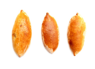 Cabbage patties isolated on a white background.