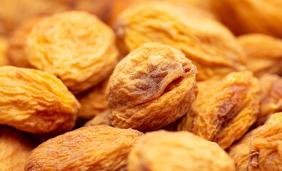 Dried apricots as an abstract background.