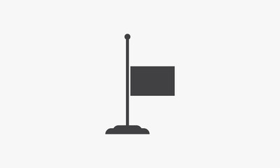 half-mast flag icon. isolated on white background.