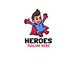 cartoon heroes logo chararacter design illustration