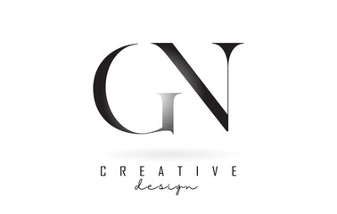 GN g n letter design logo logotype concept with serif font and elegant style vector illustration.