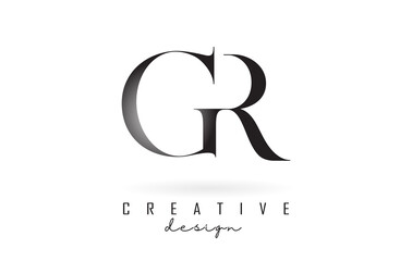 GR g r letter design logo logotype concept with serif font and elegant style vector illustration.