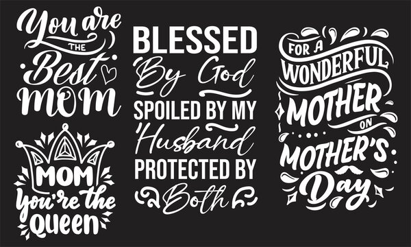 Mothers day and mom t-shirt design bundle