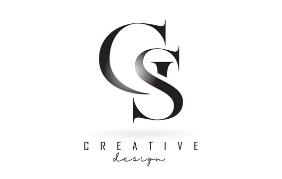 GS g s letter design logo logotype concept with serif font and elegant style vector illustration.