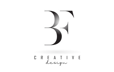 BF b f letter design logo logotype concept with serif font and elegant style vector illustration.