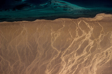 a view from a height of the coast of the red sea in egypt