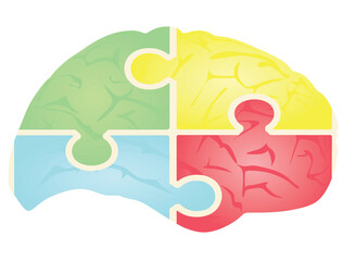 Brain puzzle idea concept. vector