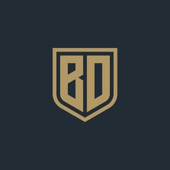 BD letter initial shield logo frame design Inspiration
