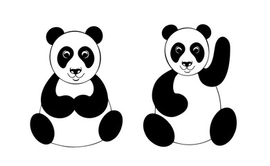 Beautiful vector panda, great design for any purposes. Cartoon vector illustration. Vector graphic illustration. Symbol, logo illustration. Cartoon style. Seamless pattern. Vector icon.