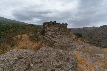 Ruined buildings in Sierra Nevada